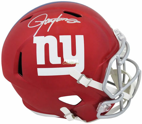 Autographed Full Size Helmets Lawrence Taylor Autographed New York Giants Flash Helmet