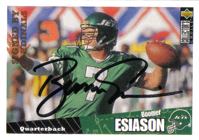 Autographed Football Cards Boomer Esiason Autographed Football Card