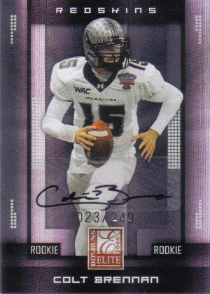 Autographed Football Cards Colt Brennan Autographed Rookie Football Card