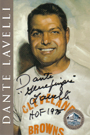 Autographed Football Cards Dante Lavelli Autographed Hall of Fame Card