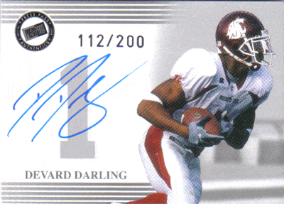 Autographed Football Cards Devard Darling Autographed Rookie Football Card