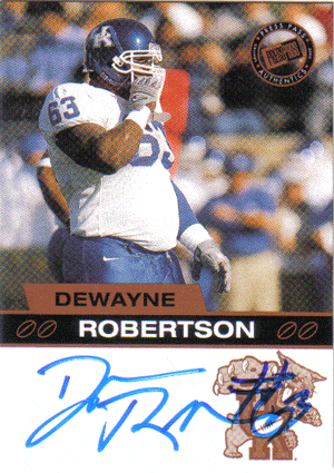 Autographed Football Cards DeWayne Robertson Autographed Football Card