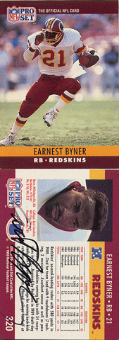 Autographed Football Cards Earnest Byner Autographed Football Card