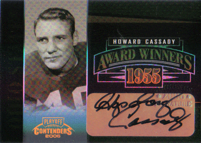 Autographed Football Cards Howard Cassady Autographed Football Card