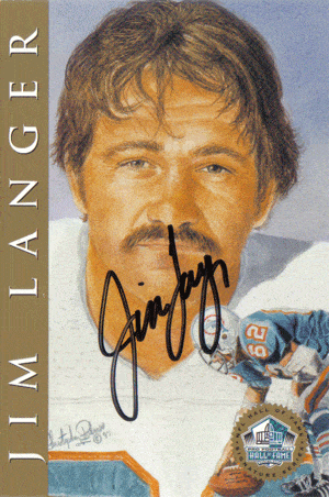 Autographed Football Cards Jim Langer Autographed Football Card