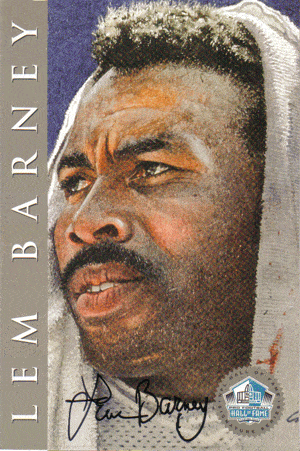 Autographed Football Cards Lem Barney Autographed Hall of Fame Football Card