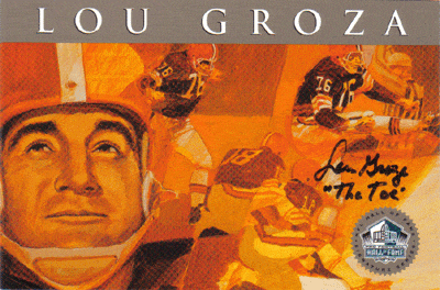 Autographed Football Cards Lou Groza Autographed HOF Football Card