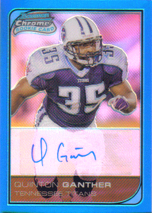 Autographed Football Cards Quinton Ganther Autogrpahed rookie football card