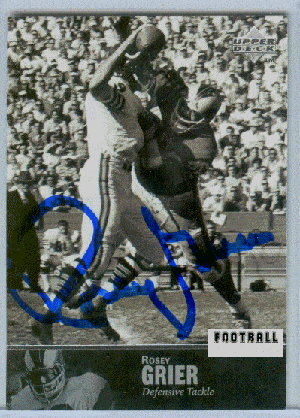 Autographed Football Cards Rosey Grier Autographed Football Card