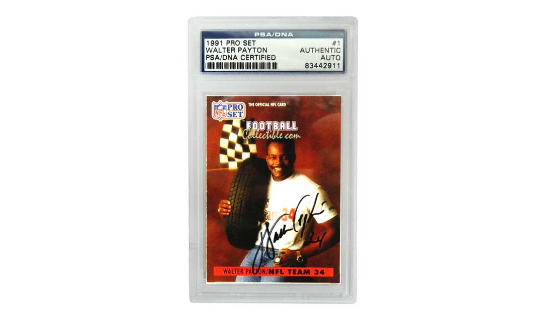 Walter Payton Autographed Chicago Bears 1991 Pro Set NFL Trading Card –