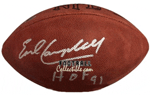 Autographed Footballs Earl Campbell Autographed Football with HOF 91