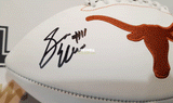 Autographed Footballs Sam Ehlinger Autographed Texas Longhorns White Panel Football
