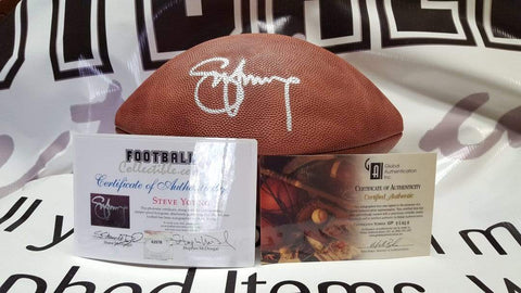 Autographed Footballs Steve Young Autographed Leather Football