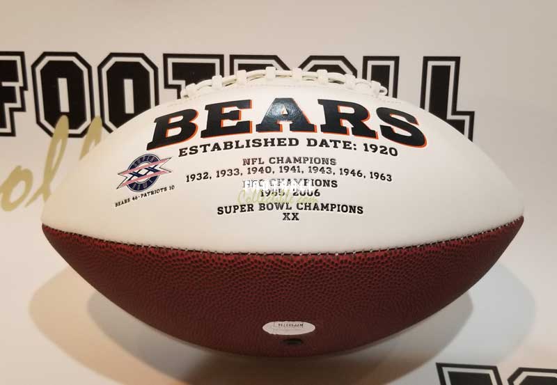 William Perry Autographed Chicago Bears White Panel Football