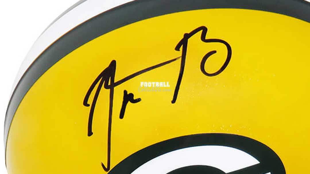 Aaron Rodgers Autographed Green Bay Packers Helmet –