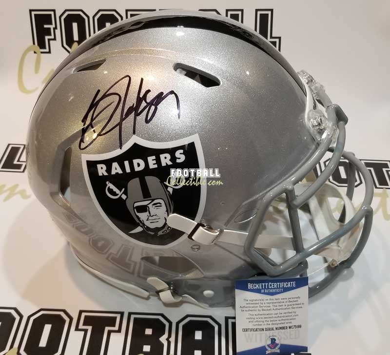 bo jackson football helmet Bo Jackson Autographed Authentic Las Vegas Raiders Helmet – FootballCollectible.com