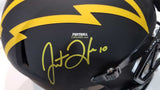 Autographed Full Size Helmets Justin Herbert Autographed Eclipse Los Angeles Chargers Helmet