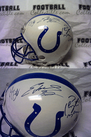 Autographed Full Size Helmets Manning, Harrison, James Autographed Proline Helme