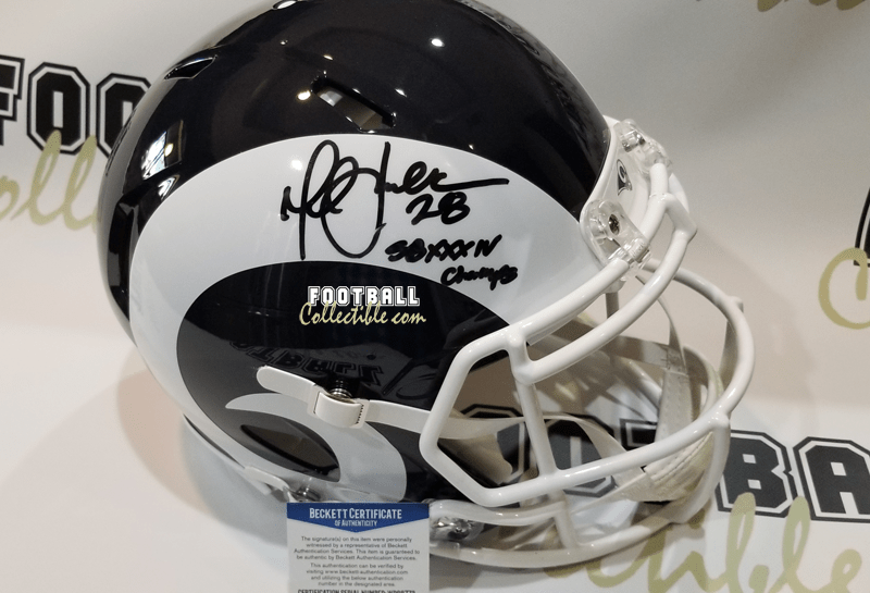 Marshall Faulk Autographed Proline Rams Helmet –