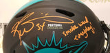 Autographed Full Size Helmets Ricky Williams Autographed Eclipse Miami Dolphins Helmet with Smoke Weed Everyday Inscription