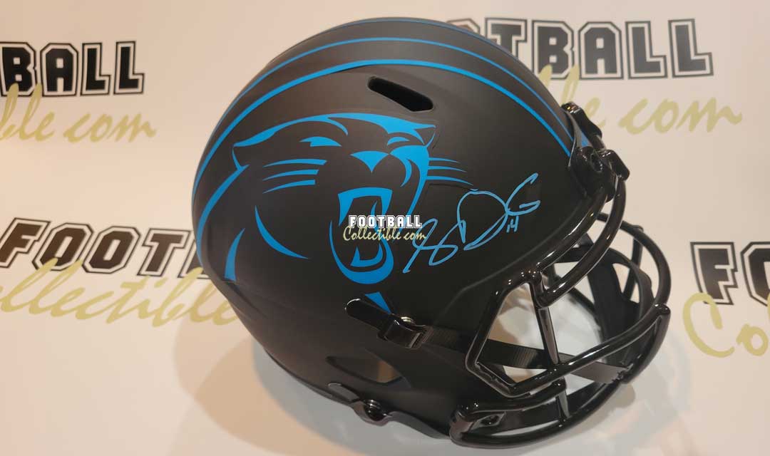 black panther football helmet Sam Darnold Autographed Carolina Panthers Eclipse Helmet –  FootballCollectible.com