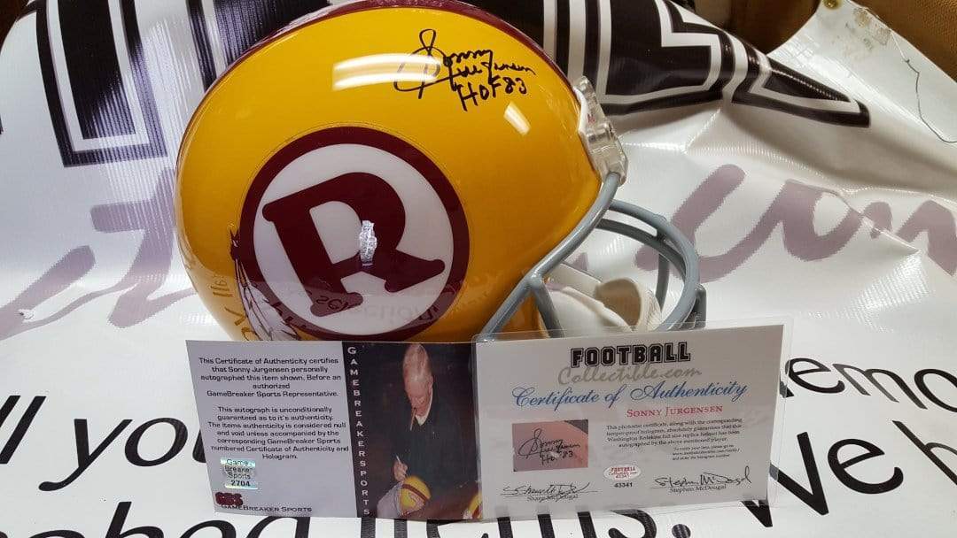 SONNY JURGENSEN AUTOGRAPHED SIGNED REDSKINS MINI HELMET hot CERTIFIED AUTHENTIC