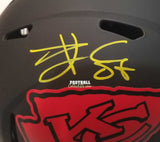 Autographed Full Size Helmets Travis Kelce Autographed Kansas City Chiefs Eclipse Helmet
