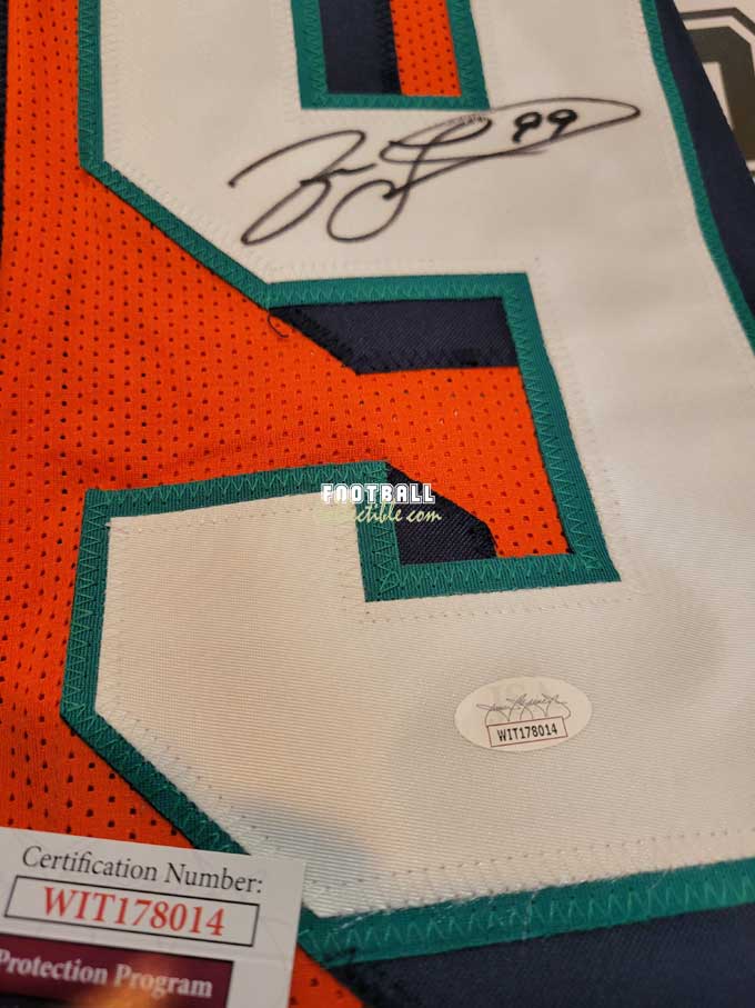 Autographed/Signed Jason Taylor Miami Orange Football Jersey JSA