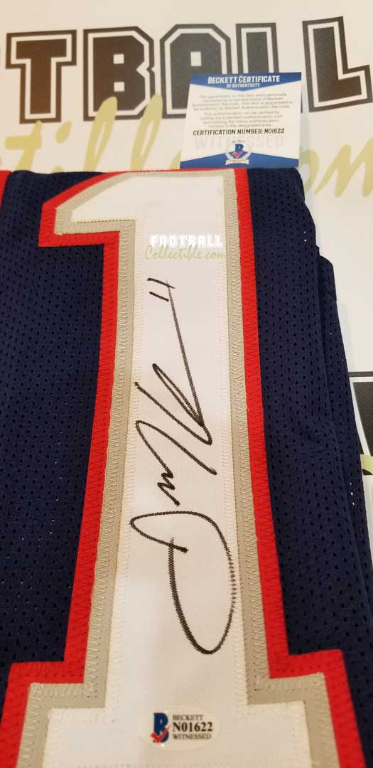 Julian Edelman Signed New England Patriots Custom Jersey (Beckett