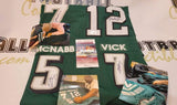 Autographed Jerseys McNabb, Vick, Cunningham, Jaworski Autographed Philadelphia Eagles QB Legends Jersey