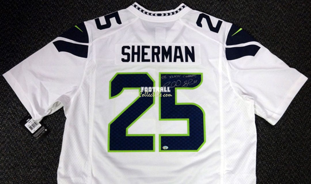 Richard sherman hot sale signed jersey