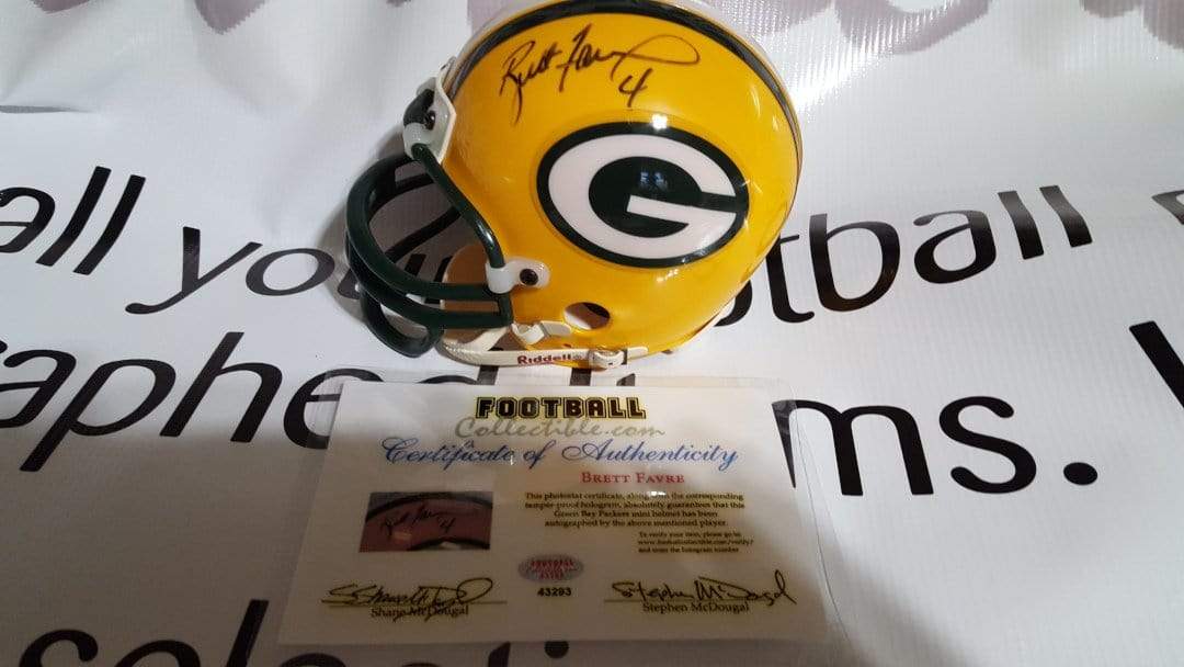 Brett Favre Green Bay Packers Signed Autograph Mini Helmet B Favre  Certified COA & HOLOGRAM