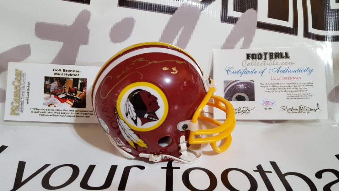 Colt Brennan Autographed Washington Redskins Mini Helmet –