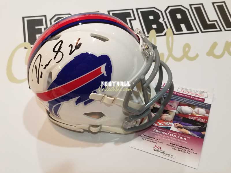 autographed football helmet values Devin Singletary Autographed Buffalo Bills Speed Mini Helmet