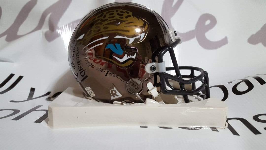 chrome football helmets mini nfl Fred Taylor Autographed Jacksonville Jaguars Chrome Mini Helmet – FootballCollectible.com