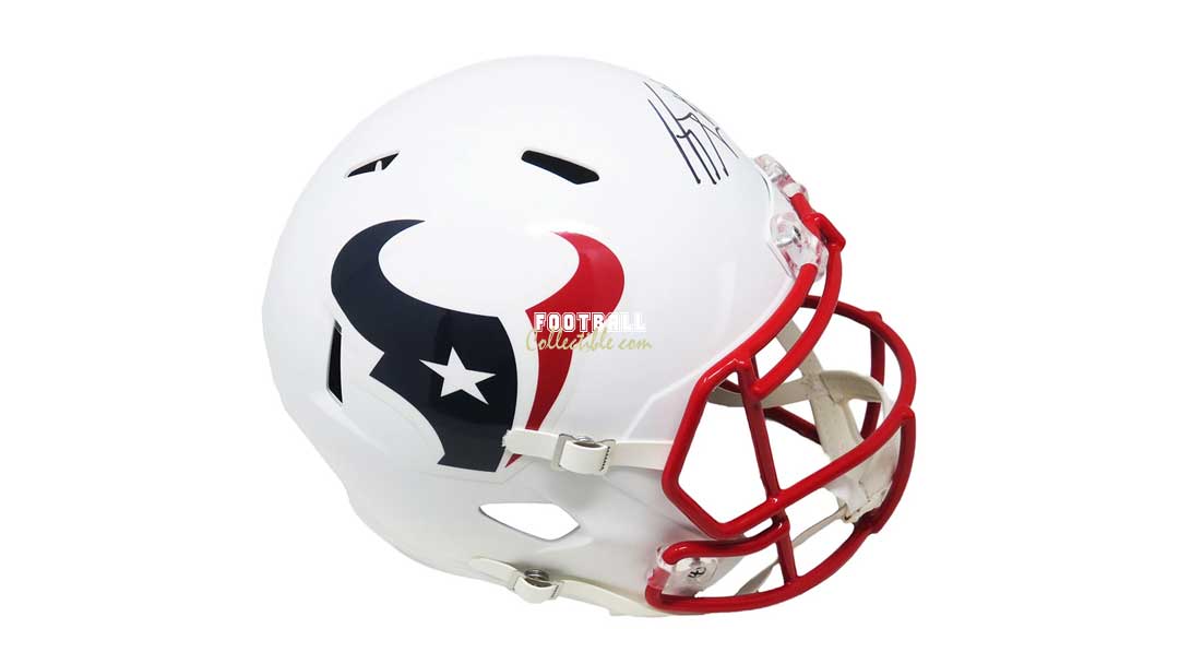 JJ WATT CUSTOM HOUSTON TEXANS RIDDELL SPEED MINI HELMET *VERY DETAILED*