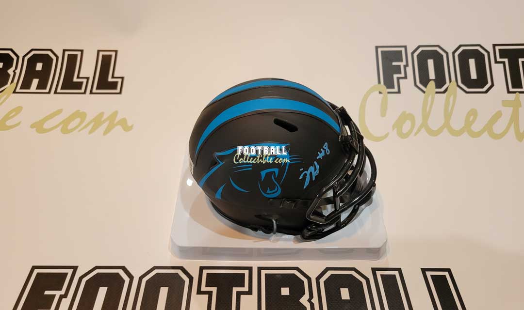 carolina panthers mini football helmet with case Jaycee Horn Autographed Carolina Panthers Mini Helmet – FootballCollectible.com