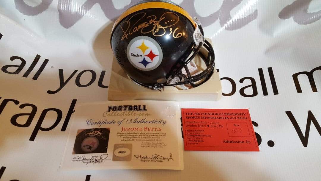 Jerome Bettis Autographed Pittsburgh Steelers Mini Helmet –