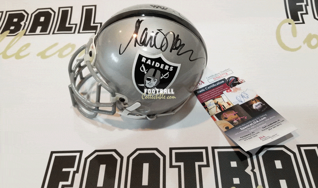 Jim Otto, Ted Hendricks, Marcus Allen Autographed Raiders Mini