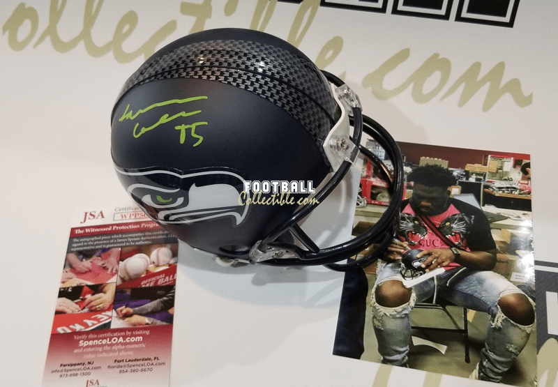 L.J. Collier Autographed Seattle Seahawks Mini Helmet