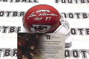 Autographed Mini Helmets Len Dawson Autographed Chiefs Mini Helmet