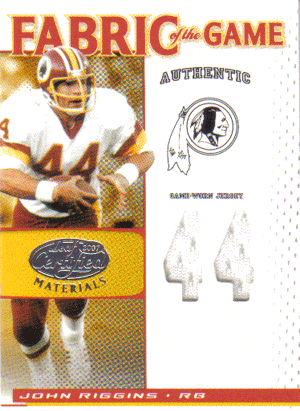 Football Cards, Jersey John Riggins Dual Game-Used Jersey Football Card