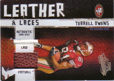 Football Cards, Jersey Terrell Owens Leather & Laces Football Card