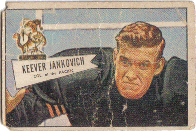 Football Cards, pre-1960 Keever Jankovich 1952 Bowman Large Football Card