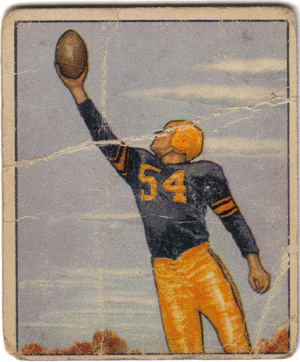Football Cards, pre-1960 Val Jansante 1950 Bowman Football Card.