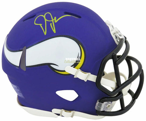 Autographed Mini Helmets Justin Jefferson Autographed Minnesota Vikings Mini Helmet