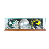 Display Cases Deluxe Real Glass Triple Mini Helmet Display Case