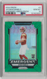 Football Cards 2024 Prizm Jayden Daniels EMERGENT Green Prizm Rookie #2 – PSA GEM MT 10