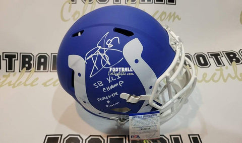 American Football Autographed Paraphernalia Reggie Wayne Autographed Colts AMP Speed Helmet