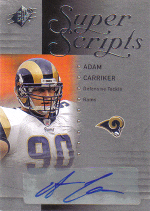 Autographed Football Cards Adam Carriker Autographed Football Card
